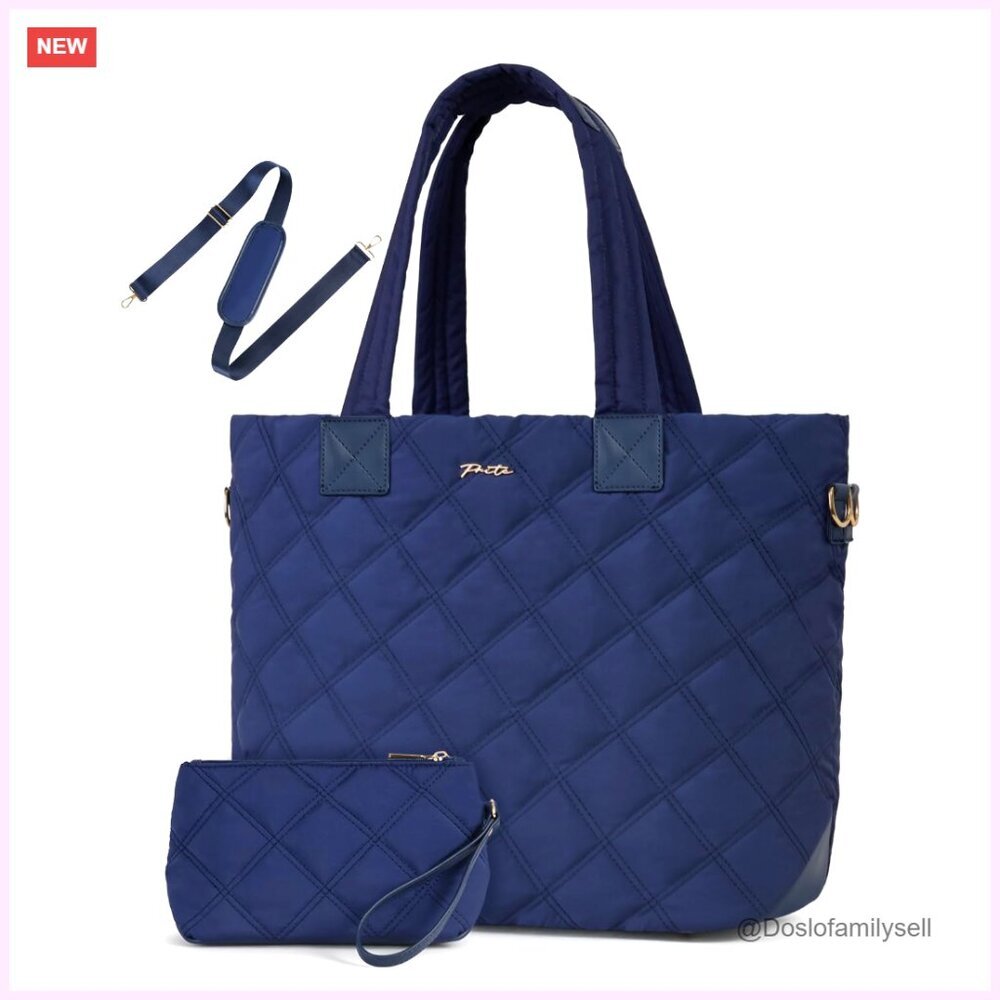 Lightweight Puffer Tote Bag with 9 Pockets, 28L Capacity, Travel-Friendly